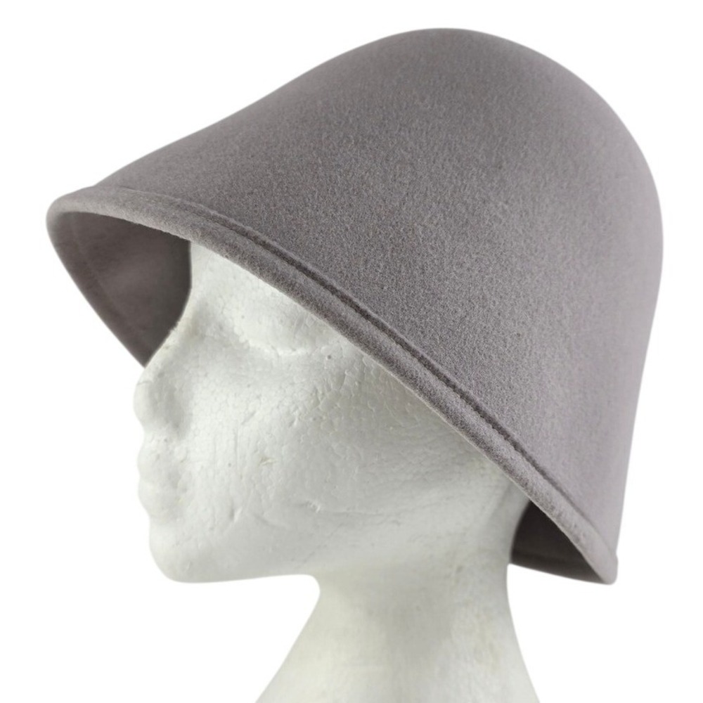 Geo. W. Bollman & Co. Women's Doeskin Felt 100% Wool Cloche Hat Grey Mauve